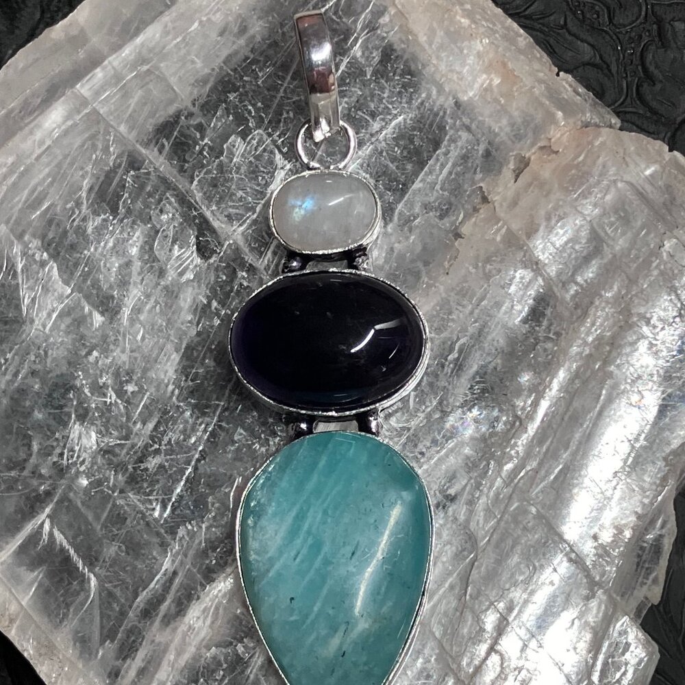 Rainbow Moonstone Amethyst Amazonite Crystal Gems… - image 5